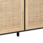 Functional 4 Door Rattan Decorative Storage Cabinet