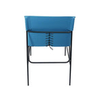Fabien Minimalist Leather Dining Chair With Stitching Detail in Blue
