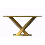 Voren Dining Table with Rectangular Top and Stainless Steel Base