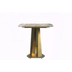 Voren Dining Table with Rectangular Top and Stainless Steel Base