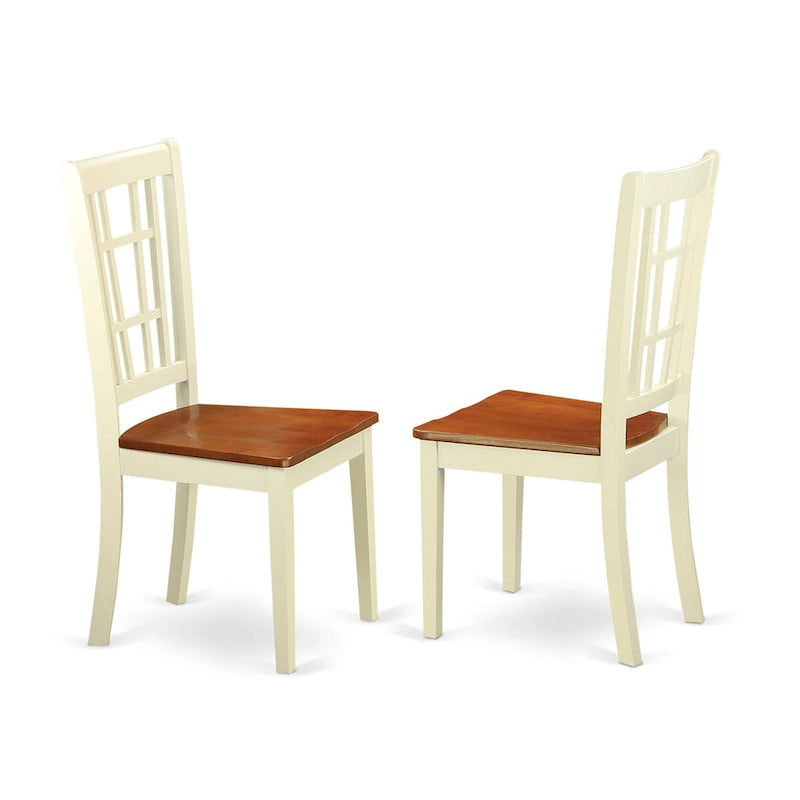 East West Furniture 5 Piece Dinette Set- an Oval Dining Room Table and 4 Kitchen Dining Chairs, Buttermilk & Cherry