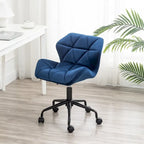 Diamond Tufted Armless Adjustable Swivel Home Office Chair