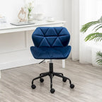 Diamond Tufted Armless Adjustable Swivel Home Office Chair