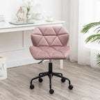 Diamond Tufted Armless Adjustable Swivel Home Office Chair