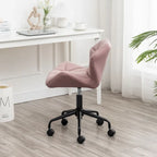 Diamond Tufted Armless Adjustable Swivel Home Office Chair