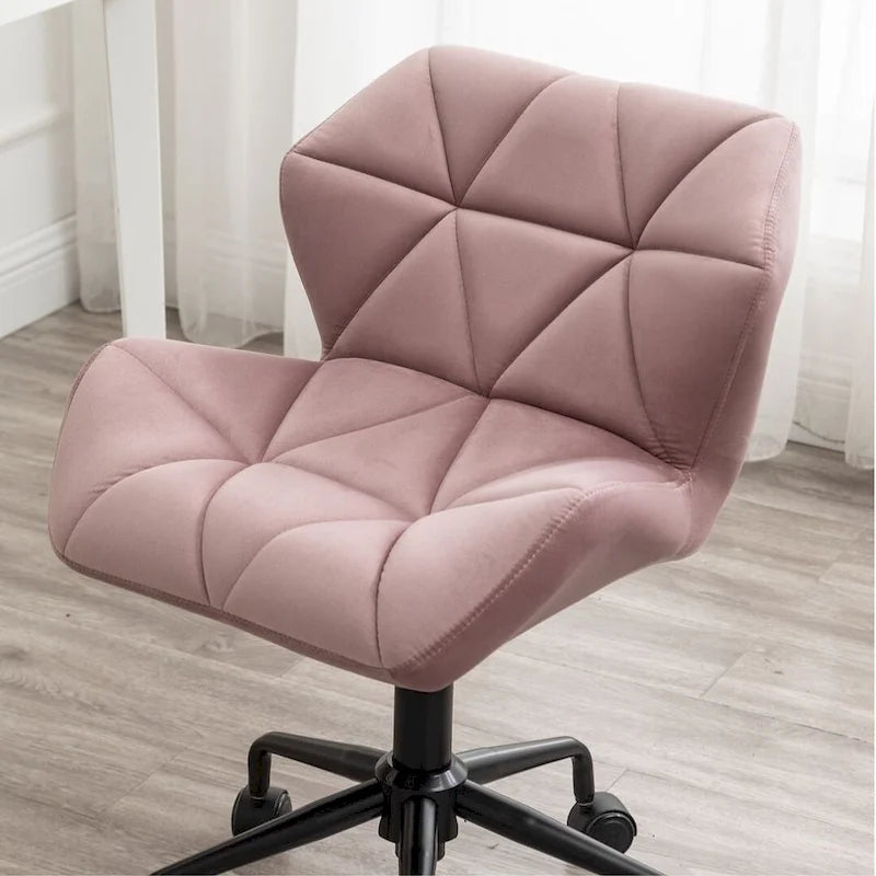 Diamond Tufted Armless Adjustable Swivel Home Office Chair