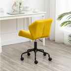 Diamond Tufted Armless Adjustable Swivel Home Office Chair