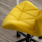 Diamond Tufted Armless Adjustable Swivel Home Office Chair