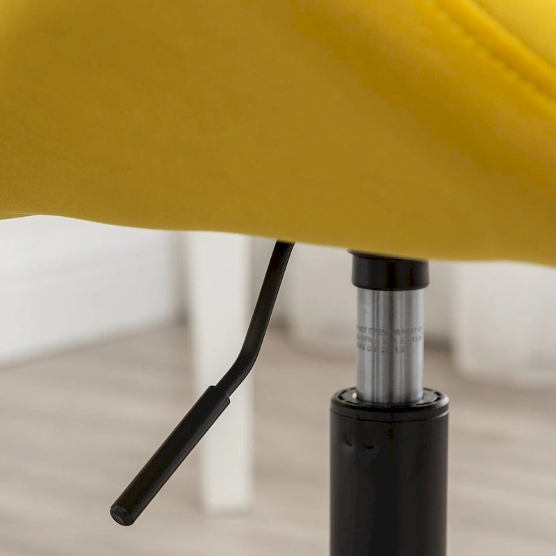 Diamond Tufted Armless Adjustable Swivel Home Office Chair