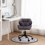Diamond Tufted Armless Adjustable Swivel Home Office Chair