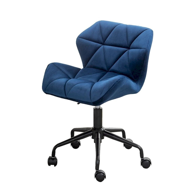 Diamond Tufted Armless Adjustable Swivel Home Office Chair
