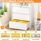 3 Drawer Metal Lateral Filing Cabinet with Lock