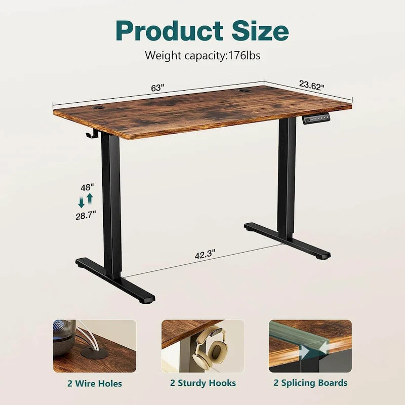 Electric Height Adjustable Ergonomic Computer Desk
