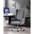 Porthos Home Iaen Wingback Office Chair For Desk, Linen Upholstery