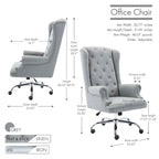 Porthos Home Iaen Wingback Office Chair For Desk, Linen Upholstery