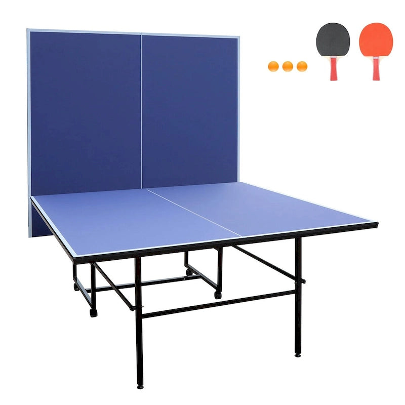 9FT Foldable&Portable Tennis Ping Pong Table Set, 2 Paddles&3 Balls