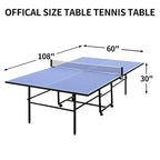 9FT Foldable&Portable Tennis Ping Pong Table Set, 2 Paddles&3 Balls