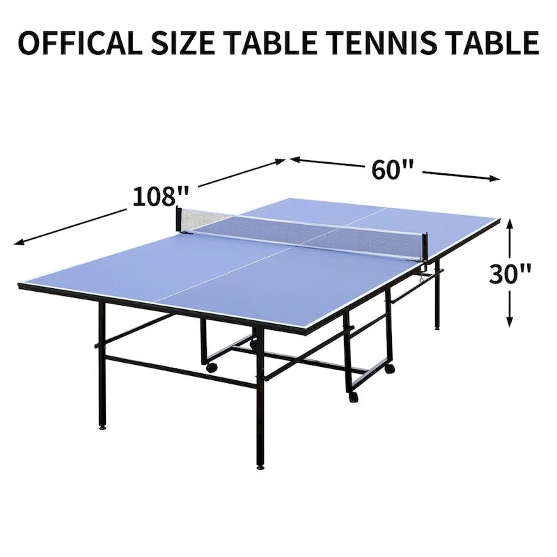 9FT Foldable&Portable Tennis Ping Pong Table Set, 2 Paddles&3 Balls