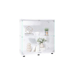 Two-door Glass Display Cabinet 2 Shelves with Door