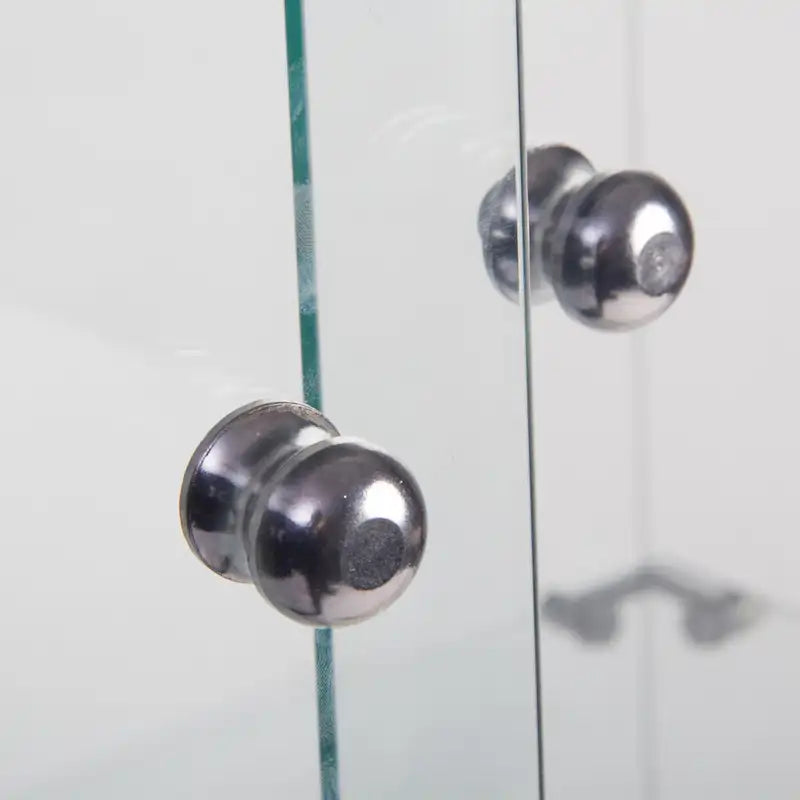 Two-door Glass Display Cabinet 2 Shelves with Door