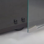 Two-door Glass Display Cabinet 2 Shelves with Door