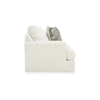 Henly 51 Inch Accent Chair, 1 Pillow, Oversized Loose Seat, White Polyester