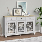 55 Vintage Style Kitchen Accent Buffet Sideboard Cabinet w/ Drawers - 55 in Width
