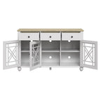 55 Vintage Style Kitchen Accent Buffet Sideboard Cabinet w/ Drawers - 55 in Width