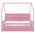 Full Solid Wood House Day Bed with Trundle