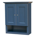 Blue Shaker Bathroom Wall Cabinet - 21x26