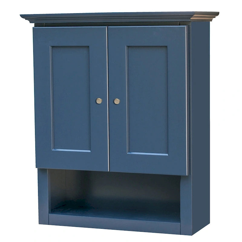 Blue Shaker Bathroom Wall Cabinet - 21x26