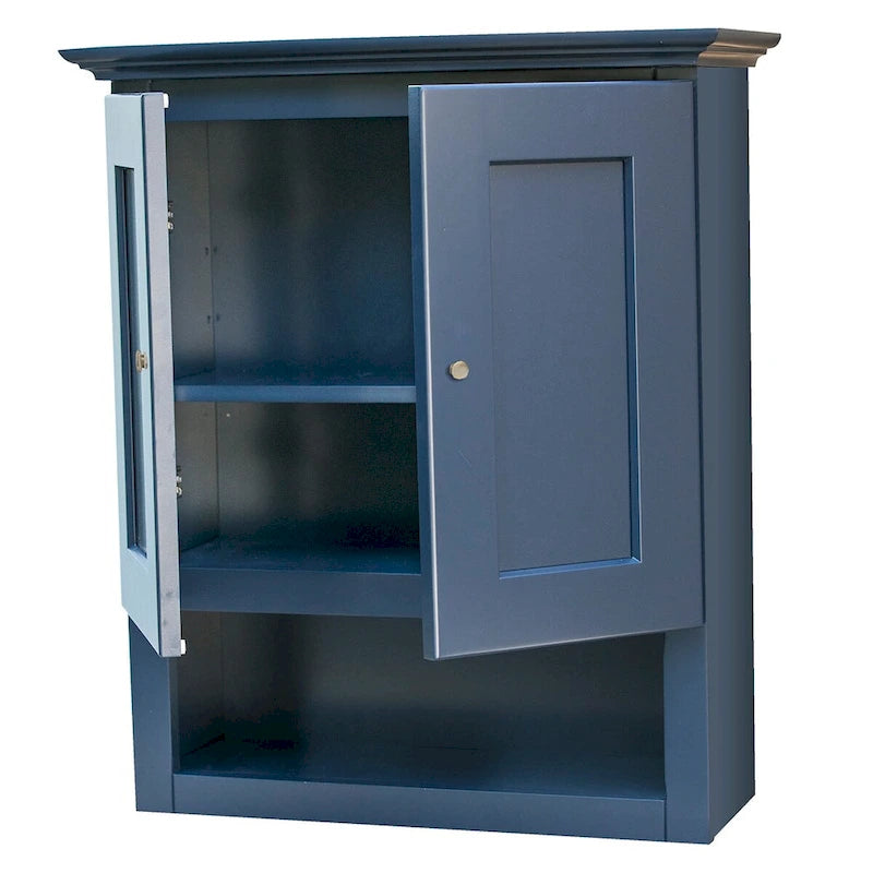 Blue Shaker Bathroom Wall Cabinet - 21x26