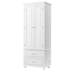 Tall Storage Cabinet with Two Drawers for Bathroom