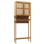 65 Tall Neutral Over-The-Toilet Bathroom Cabinet with Shelf and Two Doors