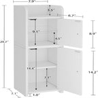 Small Bathroom Storage Cabinet Small Cabinet with Doors and Adjustable Shelves - 7.1D x 7.9W x 29.7H