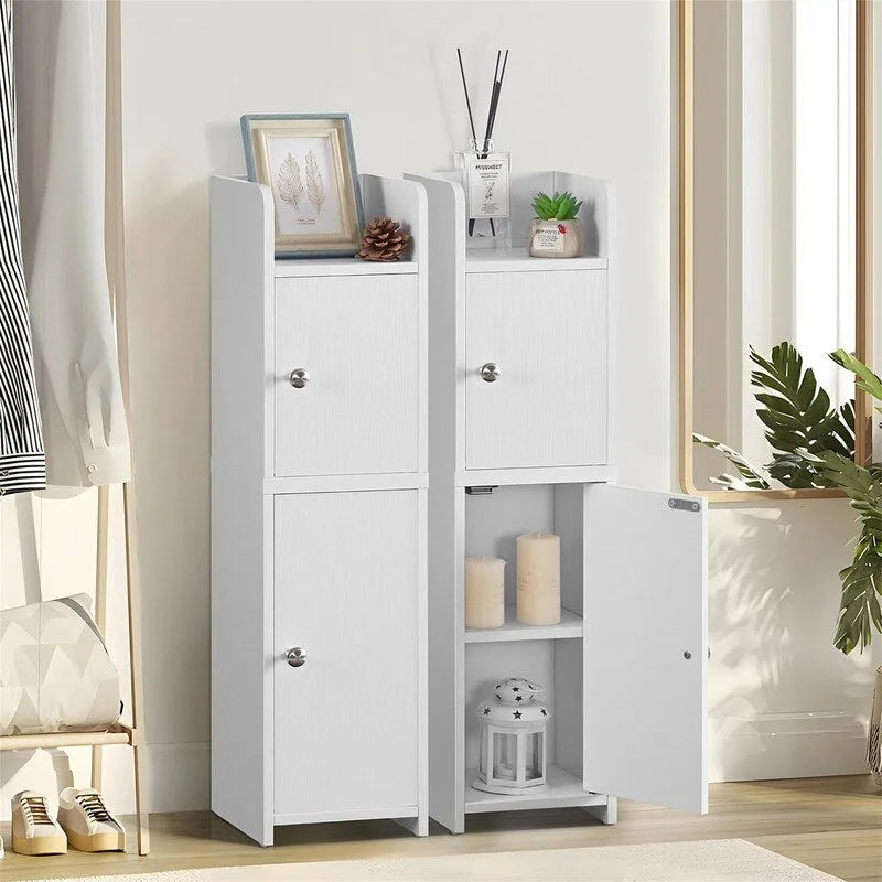 Small Bathroom Storage Cabinet Small Cabinet with Doors and Adjustable Shelves - 7.1D x 7.9W x 29.7H