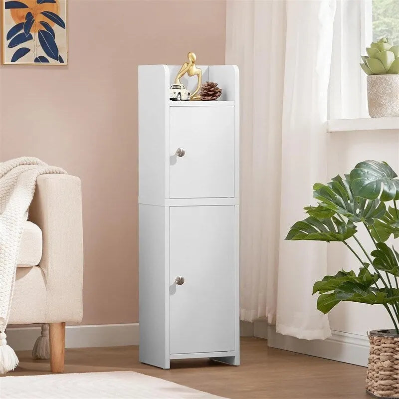 Small Bathroom Storage Cabinet Small Cabinet with Doors and Adjustable Shelves - 7.1D x 7.9W x 29.7H