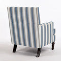 Linen Armchair with Blue and White Striped