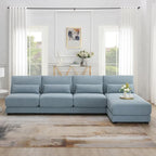 L-shaped Fabric Sectional Sofa with Reversible Chaise