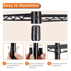 Storage Shelving Unit, Adjustable Metal Wire Racks Heavy Duty Standing Shelf Organizer for Kitchen,Closet, Pantry, Garage,5-Tier