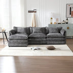 Chenille Fabric L-Shape Comfy Oversized three-seat Modular Sectional Sofa