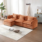 Chenille Fabric L-Shape Comfy Oversized three-seat Modular Sectional Sofa