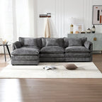 Chenille Fabric L-Shape Comfy Oversized three-seat Modular Sectional Sofa
