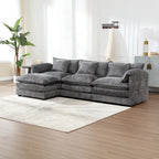 Chenille Fabric L-Shape Comfy Oversized three-seat Modular Sectional Sofa