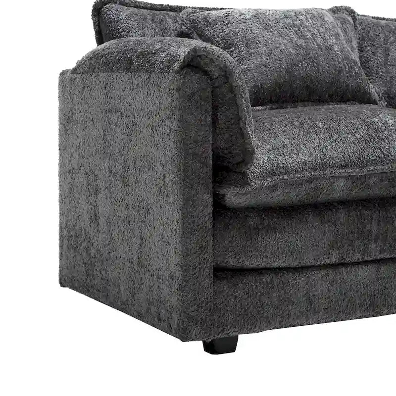 Chenille Fabric L-Shape Comfy Oversized three-seat Modular Sectional Sofa