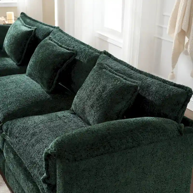 Chenille Fabric L-Shape Comfy Oversized three-seat Modular Sectional Sofa