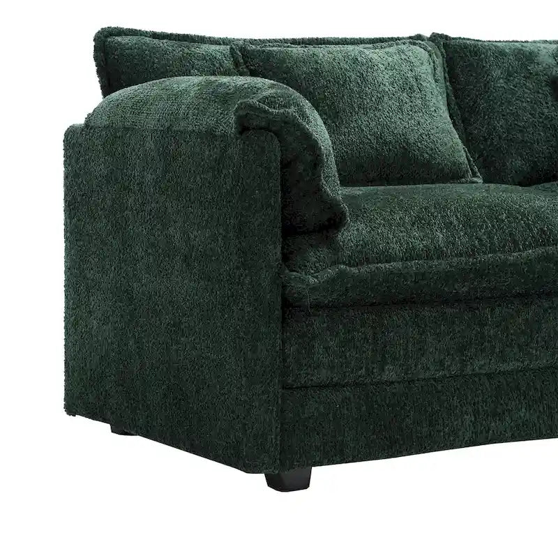 Chenille Fabric L-Shape Comfy Oversized three-seat Modular Sectional Sofa