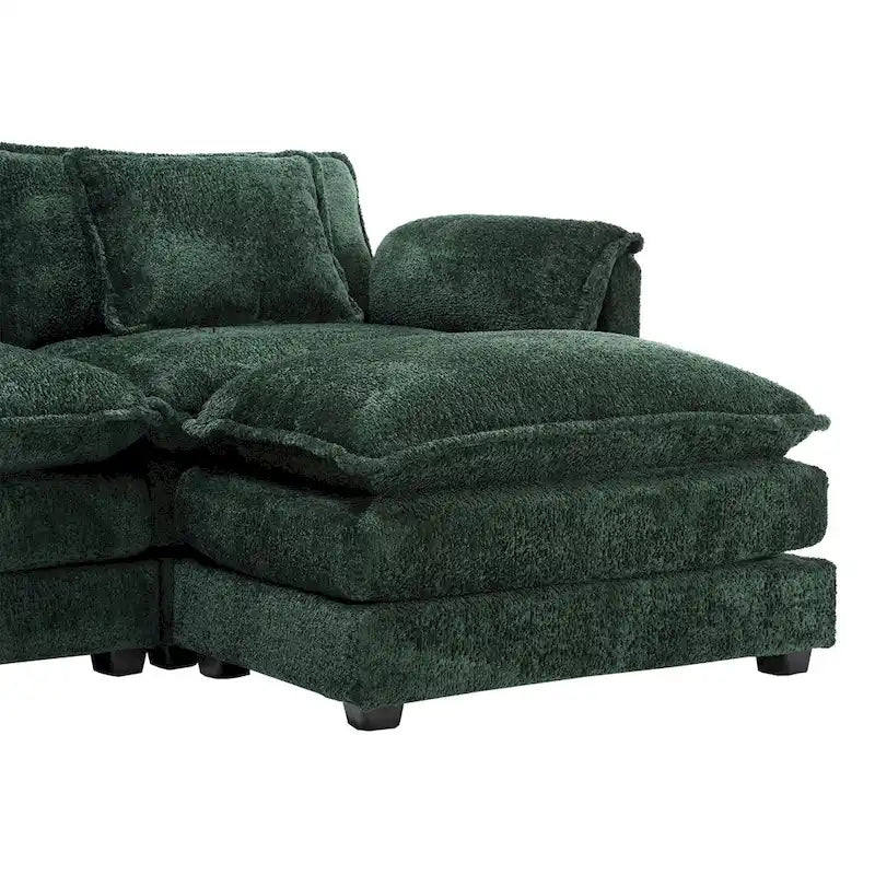 Chenille Fabric L-Shape Comfy Oversized three-seat Modular Sectional Sofa