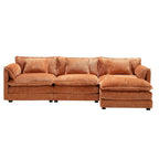 Chenille Fabric L-Shape Comfy Oversized three-seat Modular Sectional Sofa