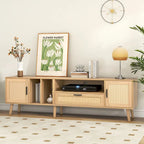 TV Stand for TVs up to 80 with Solid Wood Legs and Ample Storage Space